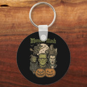 Monster Mash Retro Halloween Grappig Monster Spook Sleutelhanger (Voorkant)