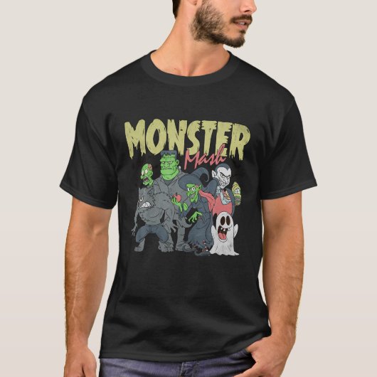 Monster Mash Retro Halloween Grappig Monster Spook T-shirt (Voorkant)