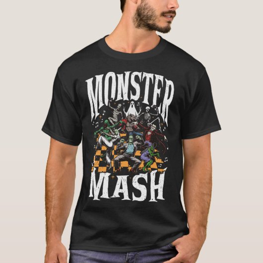 Monster Mash Retro Halloween Grappig Monster Spook T-shirt (Voorkant)