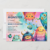 Monster Mash Schattige Whimsical Kinderverjaardags Kaart (Voorkant)