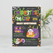 Monster Mash Typografie Kinder Halloween Verjaarda Kaart (Staand voorkant)