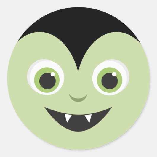 Monster Mash | Vampire Halloween Ronde Sticker (Voorkant)