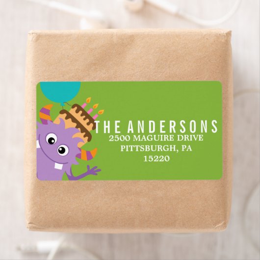 MONSTER MASH VERJAARDAG RETOURADRES LABEL (Insitu)