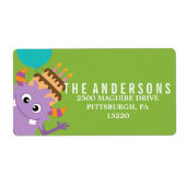 MONSTER MASH VERJAARDAG RETOURADRES LABEL (Voorkant)