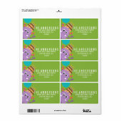 MONSTER MASH VERJAARDAG RETOURADRES LABEL (Full Sheet)