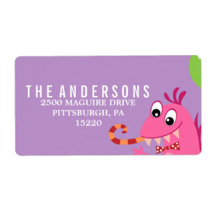 MONSTER MASH VERJAARDAG RETOURADRES LABEL