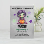 Monster Mash Verjaardagsfeestje Kaart (Staand voorkant)