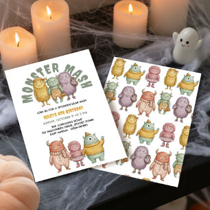 Monster Mash Verjaardagsfeestje Schattig Kinderen  Kaart