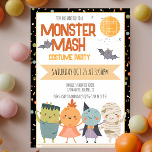 Monster Mash Verkleedfeest Kinderen Halloween Kaart