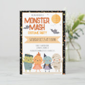 Monster Mash Verkleedfeest Kinderen Halloween Kaart (Staand voorkant)