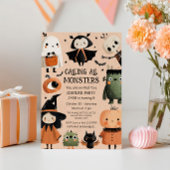 Monster Mash Whimsical Halloween Verjaardagsfeest Kaart