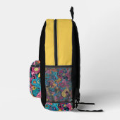 Monster Mash Zwart en Goud Bedrukte Rugzak (Rechts)