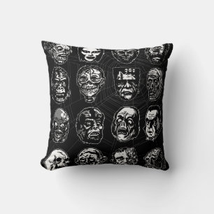 Monster Maskers Worpkussen – Retro Horror Portret Kussen