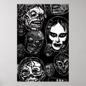 Monster Masks Poster Pop Variant – Retro Horror (Voorkant)