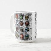 Monster Masks Retro Horror Mok – (Witte variant) (Voorkant links)