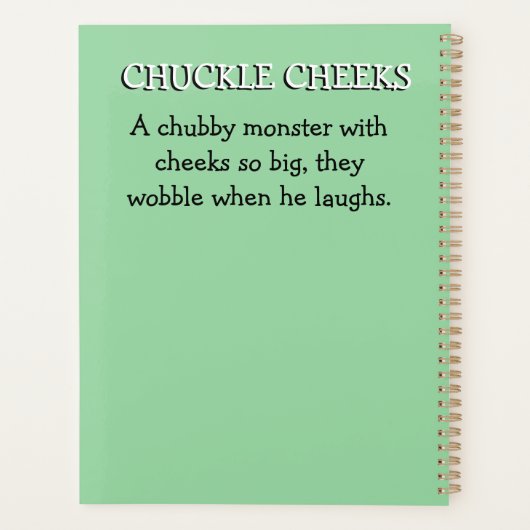 Monster Mayhem...Chuckle Cheeks Planner (Achterkant)