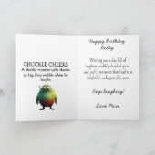 Monster Mayhem...Chuckle Cheeks Verjaardagskaart Bedankkaart (Binnen)