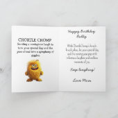 Monster Mayhem...Chuckle Chimp Verjaardagskaart Bedankkaart (Binnen)