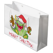 Monster met Gingerbrood Man Large Cadeautasje (Voorkant Gekanteld)