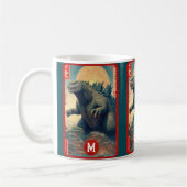 Monster Monogram Lizard Retro Bold Cool Graphic Koffiemok (Links)