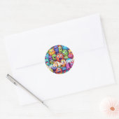 Monster Mood Squad: Schattige kleurrijke monsters Ronde Sticker (Envelop)