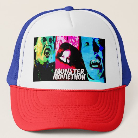 Monster Moviethon Vampier Triptiek Reversed Trucker Pet (Voorkant)