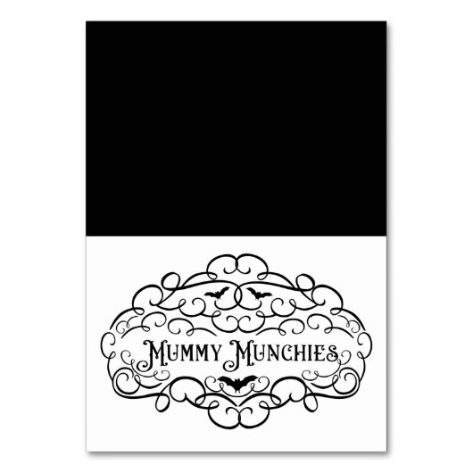 Monster Munchies Oude Tent met Halloween Eten Kaart (Voorkant)