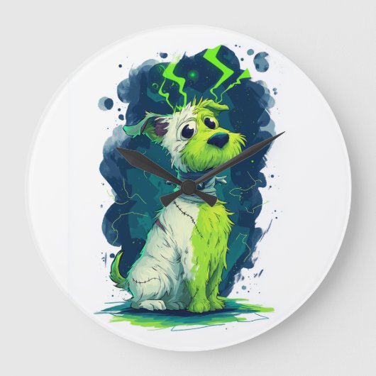 Monster Mutt � Schattige Halloween-hond Grote Klok (Voorkant)