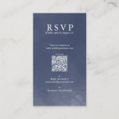Monster Navy Blue Typography Wedding QR RSVP Informatiekaartje (Voorkant)