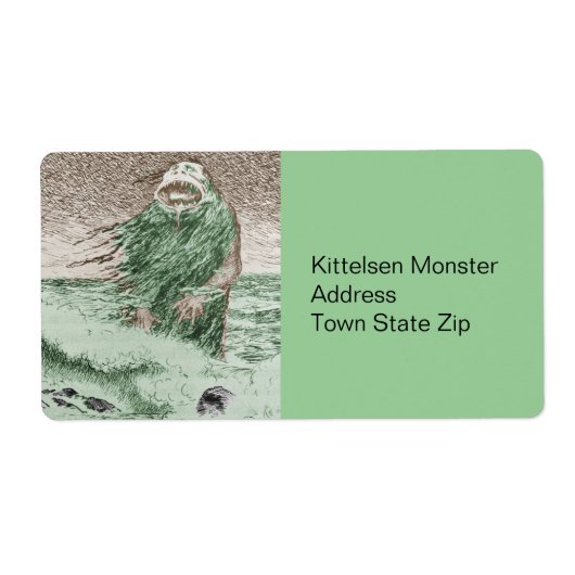 Monster Nokken die uit het water lopen Etiket (Voorkant)