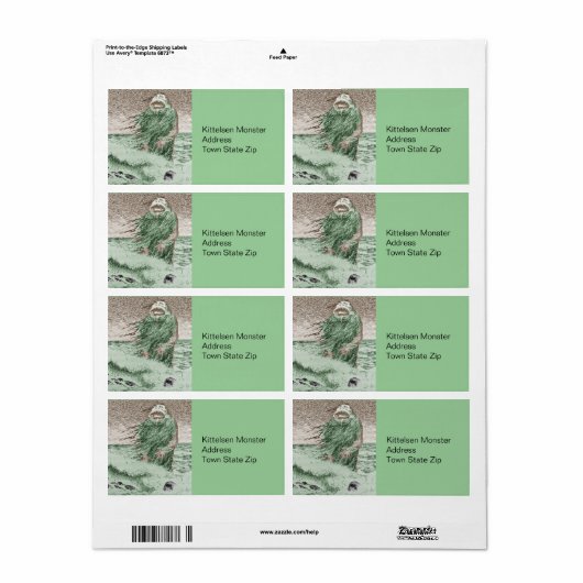 Monster Nokken die uit het water lopen Etiket (Full Sheet)