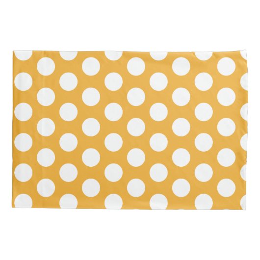 Monster Numbers Pattern Yellow White Polka Dot Kussensloop (Achterkant)