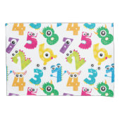 Monster Numbers Pattern Yellow White Polka Dot Kussensloop (Voorkant)