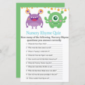 Monster Nursery Rhyme Quiz baby shower game (Voorkant / Achterkant)
