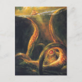 Monster Octopus Briefkaart (Voorkant)