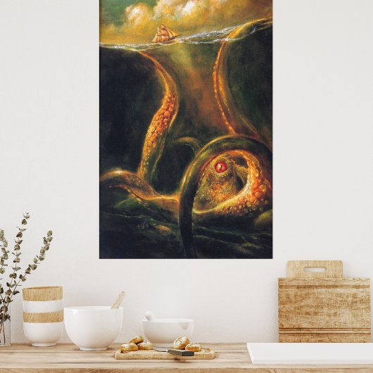 Monster Octopus Poster (Keuken)