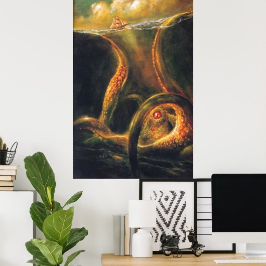 Monster Octopus Poster (Thuiskantoor)