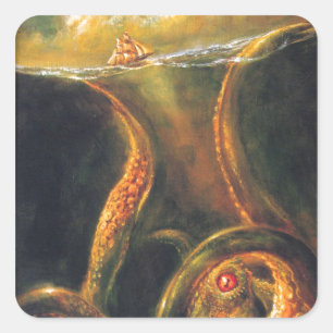 Monster Octopus Vierkante Sticker