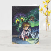 Monster onder het bed Wenskaart Kaart (Gele Bloem)