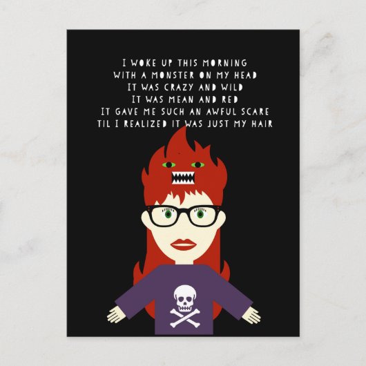 Monster op mijn hoofd briefkaart (Voorkant)