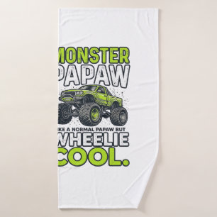 Monster opa Wheelie Cool Grappige Monster Truck On Badhanddoek