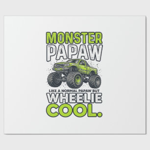 Monster opa Wheelie Cool Grappige Monster Truck On Cadeaupapier