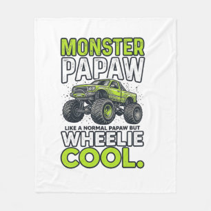 Monster opa Wheelie Cool Grappige Monster Truck On Fleece Deken