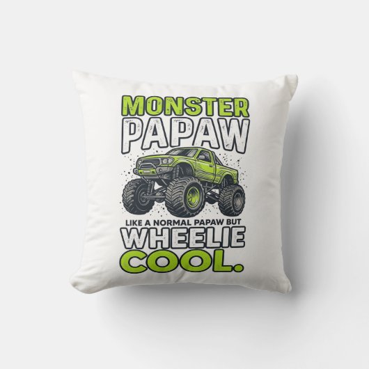 Monster opa wheelie cool grappige monstertruck ont kussen (Voorkant)