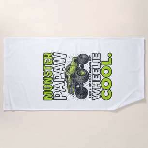 Monster opa wheelie cool grappige monstertruck ont strandlaken