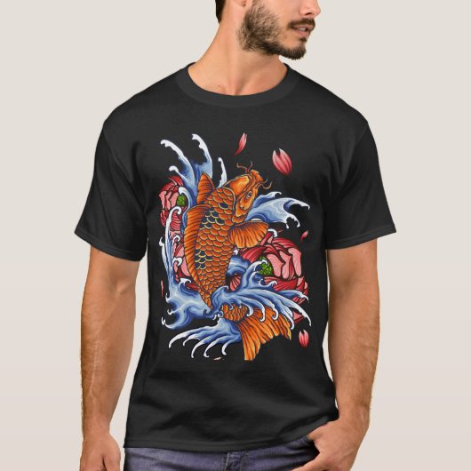 Monster Oranje Dragon Fish op T-shirt (Voorkant)