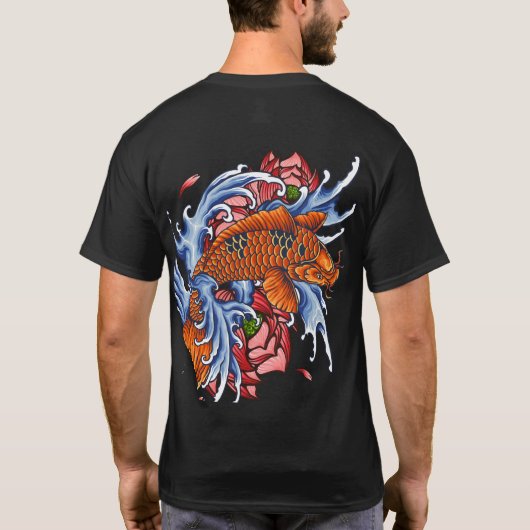 Monster Oranje Dragon Fish op T-shirt (Achterkant)