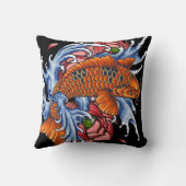 Monster Oranje Dragon Fish op T-shirt Kussen (Achterkant)