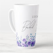 Monster Paarse bloementuin bruidsgunsten Latte Mok (Linkerhoek)