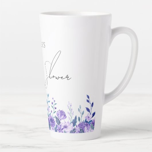 Monster Paarse bloementuin bruidsgunsten Latte Mok (Rechts)